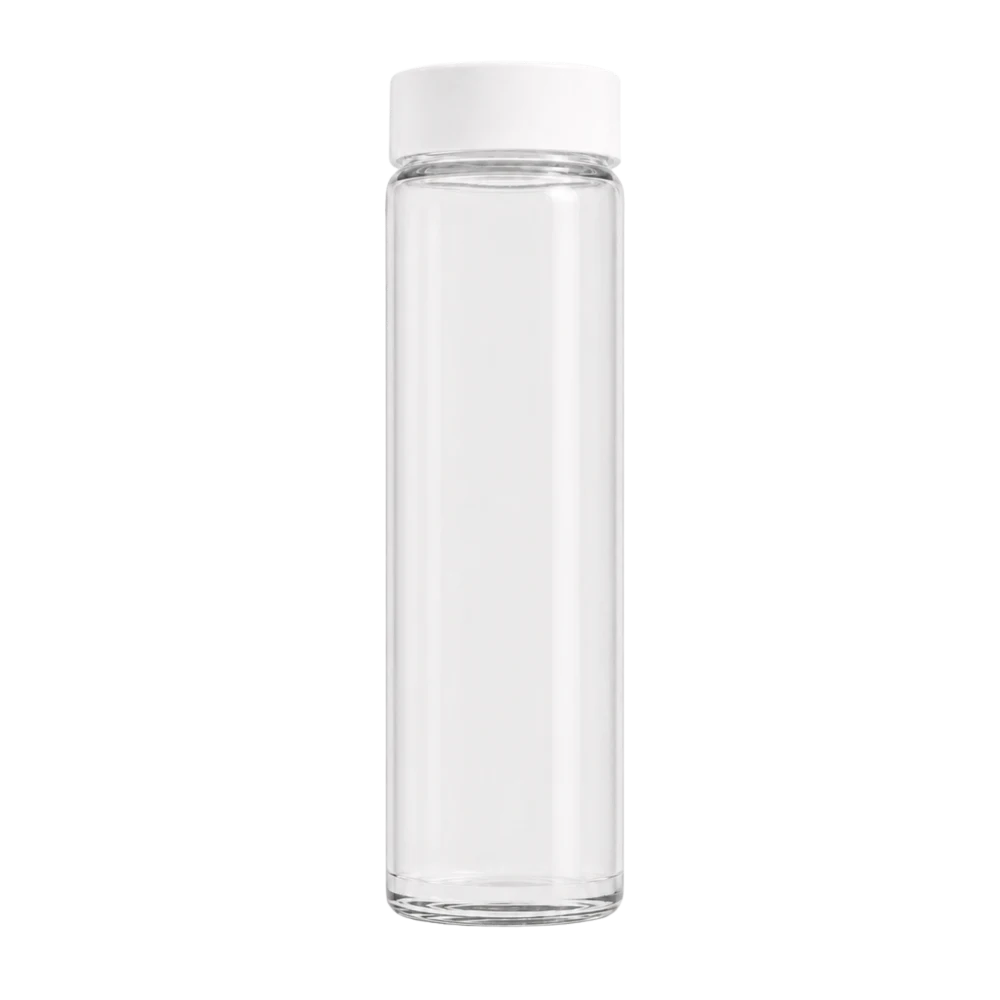 Bouteille isotherme Chutex transparente avec bouchon blanc, accessoire sport pour l'hydratation