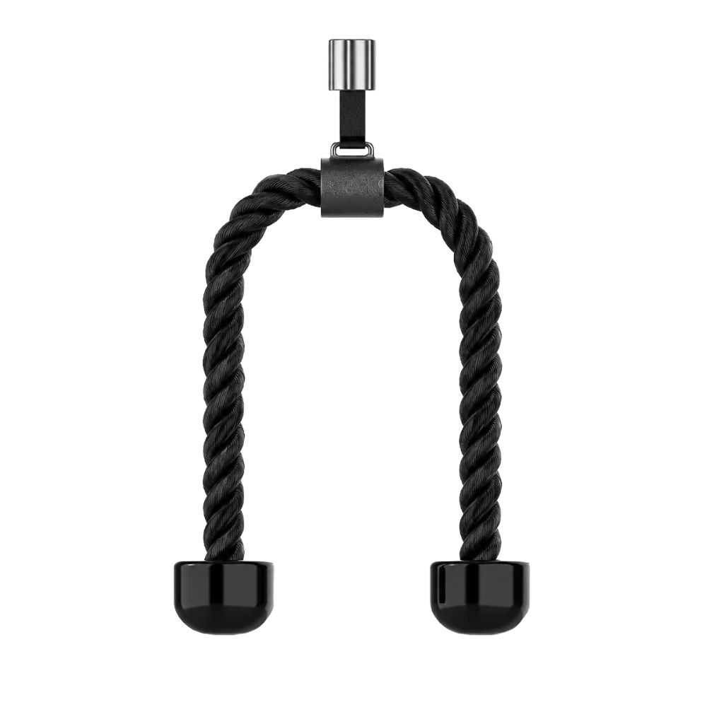 Corde à triceps noire Chutex avec embouts ergonomiques et attache métallique pour poulie Modèle I