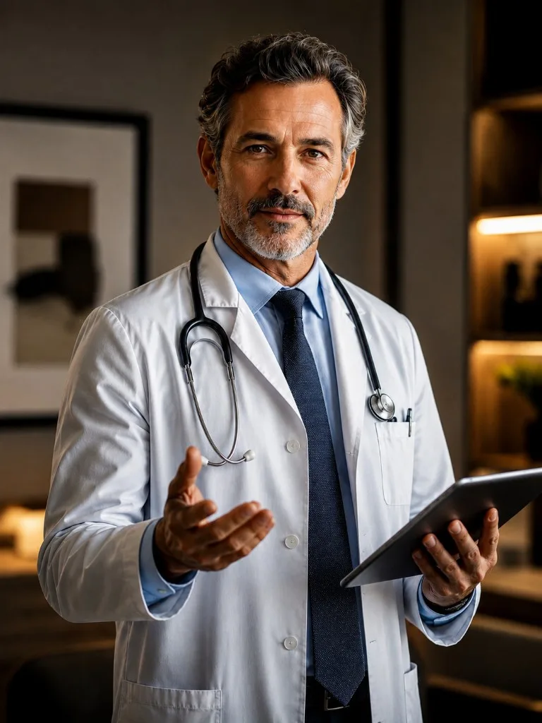 Médecin de Chutex Care en téléconsultation, tablette à la main