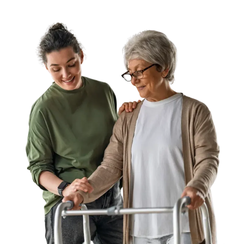 Home-care professional with an older person